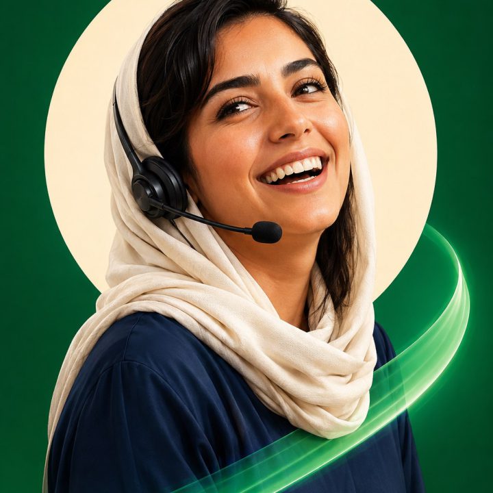 کارشناس پشتیبانی بهین پیام در حال پاسخگویی به مشتریان